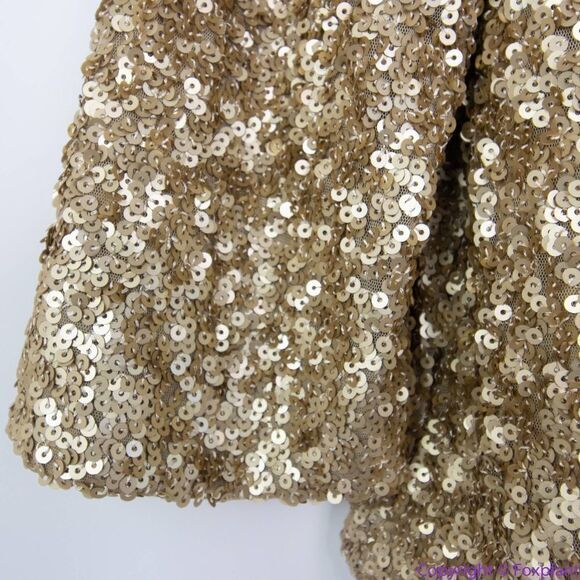 NEW Chico's gold Sequin long-sleeve Jacket blazer,‎ 0 (S/4) - Picture 9 of 16